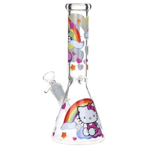 Greetings Feline Glass Beaker Water Pipe | 10" | 14mm F | Designs Vary - Image 3