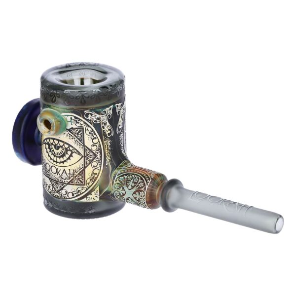 Lookah Glass Sacred Eye Black Etched Hammer Glass Hand Pipe - 7" - Image 2