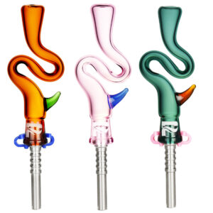 Pulsar Bendy Dab Straw w/ Horn | 5.75" | 10mm Female | Colors Vary