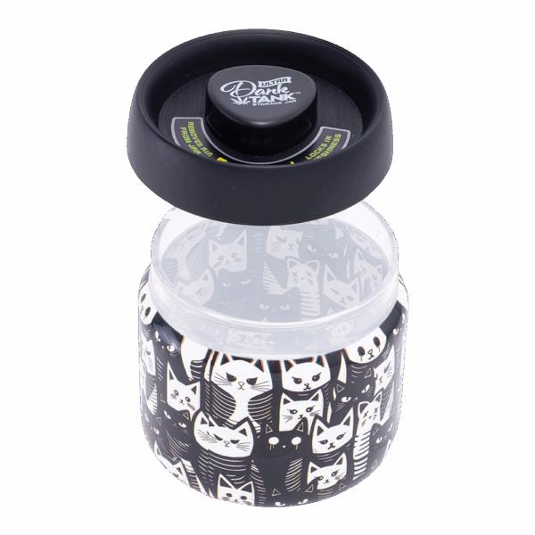 Fujima Dank Tank Vacuum Glass Jar - 4.2" / Black & White Cats - Image 2