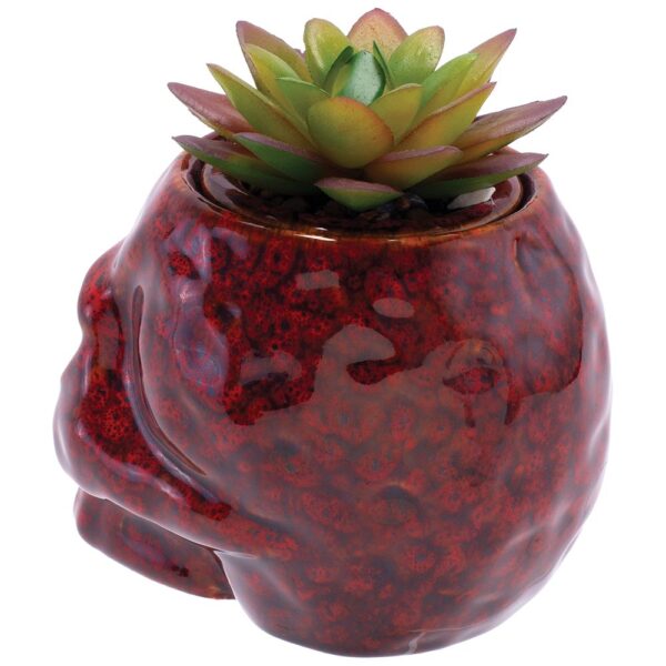 Fujima Skull Planter Reactive Glaze Ceramic Stash Jar | 4.5" - Image 4