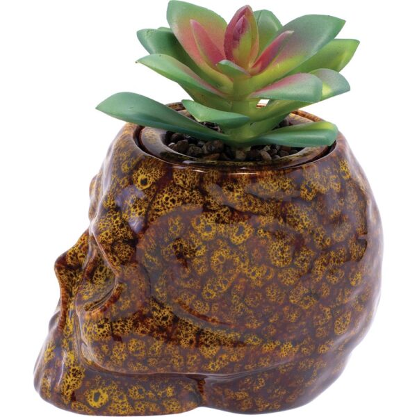 Fujima Skull Planter Reactive Glaze Ceramic Stash Jar | 4.5" - Image 6