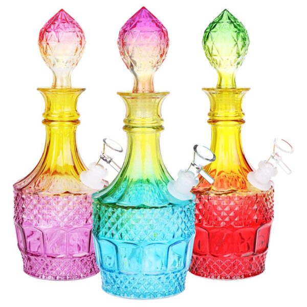 Vintage Decanter Ombre Glass Water Pipe - Liquor / 12" / 14mm F / Colors Vary