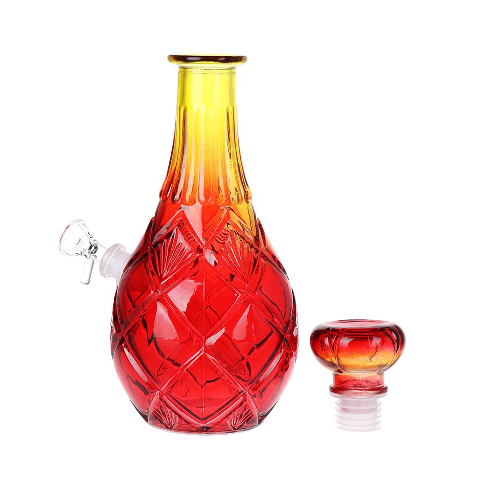 Vintage Decanter Ombre Glass Water Pipe - Lozenge / 10.5" / 14mm F / Colors Vary - Image 2
