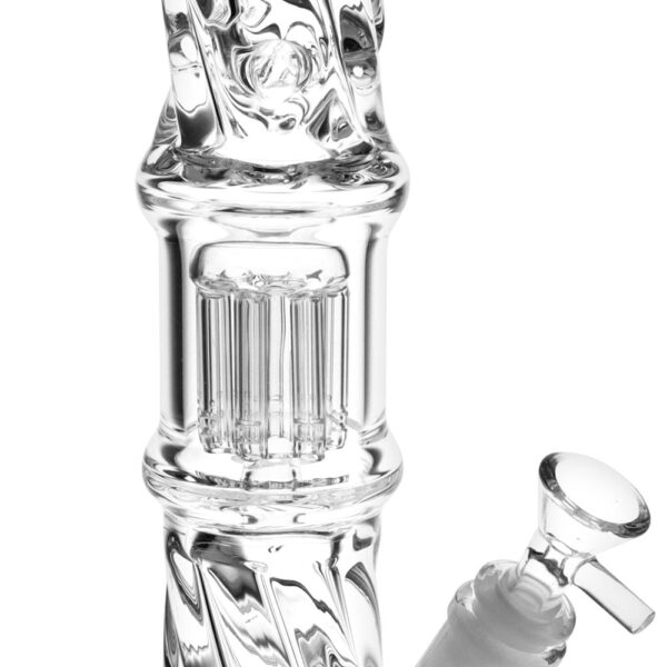 Translucent Twisty Jellyfish Perc Straight Glass Water Pipe | 13.75" | 14mm F - Image 4