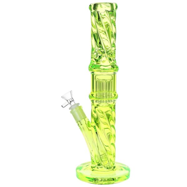 Translucent Twisty Jellyfish Perc Straight Glass Water Pipe | 13.75" | 14mm F - Image 3