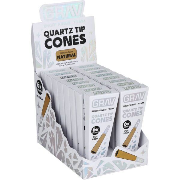 GRAV Quartz Tip Pre-Rolled Cones | Natural | 16pk Display - Image 2