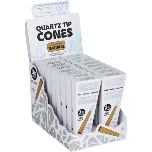 GRAV Quartz Tip Pre-Rolled Cones | Natural | 16pk Display - Image 5
