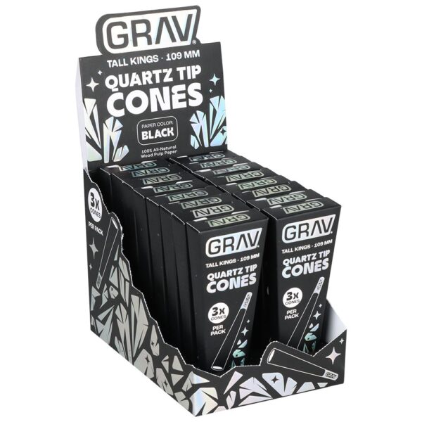 GRAV Quartz Tip Pre-Rolled Cones | Black | 16pk Display - Image 5