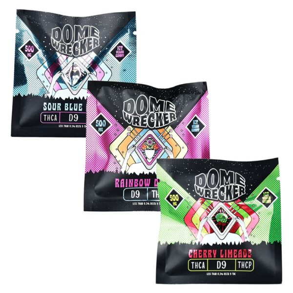 HiXotic Dome Wrecker D9+THCA+THCP Vegan Gummy | 500mg | 20pk Display - Image 2
