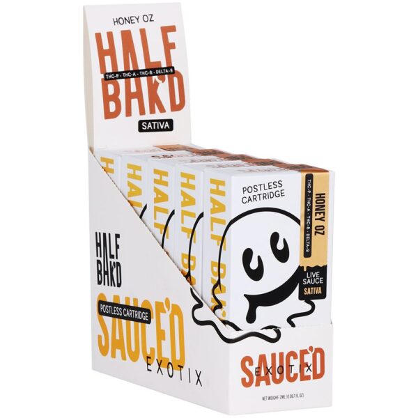 Half Bak'd x Sauce'd Exotix THCA Vape Cartridge | 2g - Image 3
