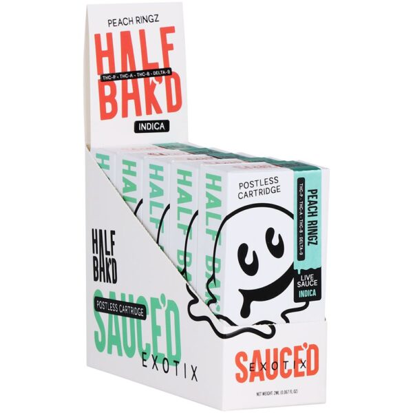 Half Bak'd x Sauce'd Exotix THCA Vape Cartridge | 2g - Image 5
