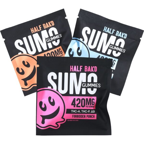 Half Bak'd Sumo THCA, THCP & D8 Gummies | 840mg | 2pc | 30pk Display - Image 2