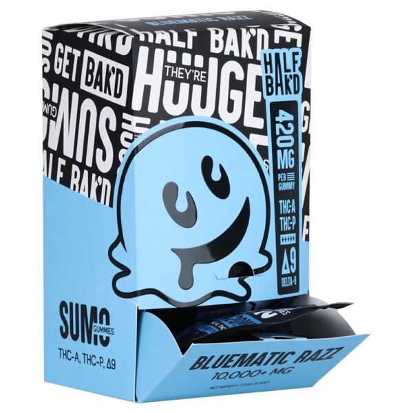 Half Bak'd Sumo THCA, THCP & D8 Gummies | 840mg | 2pc | 30pk Display - Image 3