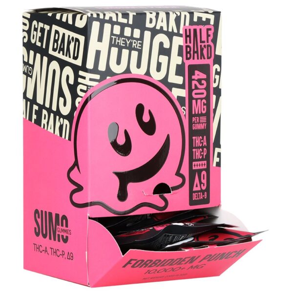 Half Bak'd Sumo THCA, THCP & D8 Gummies | 840mg | 2pc | 30pk Display - Image 5
