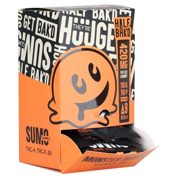 Half Bak'd Sumo THCA, THCP & D8 Gummies | 840mg | 2pc | 30pk Display - Image 7