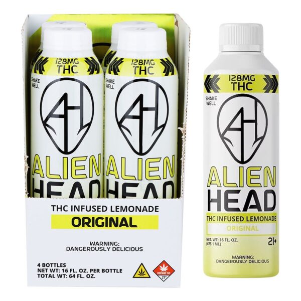 Alien Head D9 THC Lemonade | 16oz | 128mg | 4ct Display - Image 2