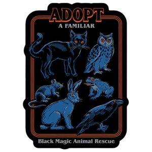 Steven Rhodes Sticker - Adopt A Familiar Black Magic Animal Rescue / 4" x 5.5"