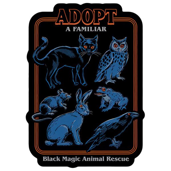 Steven Rhodes Sticker - Adopt A Familiar Black Magic Animal Rescue / 4" x 5.5"