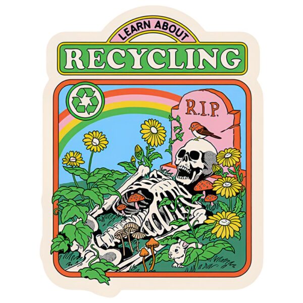 Steven Rhodes Sticker - Learn About Recycling / 3.8" x 5"