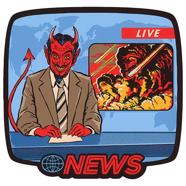 Steven Rhodes Sticker - Breaking News / 5" x 4.8"