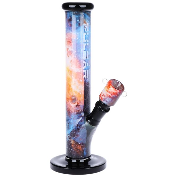 Pulsar Inside Print Straight Tube Glass Water Pipe | 11.25" | 14mm F - Image 4