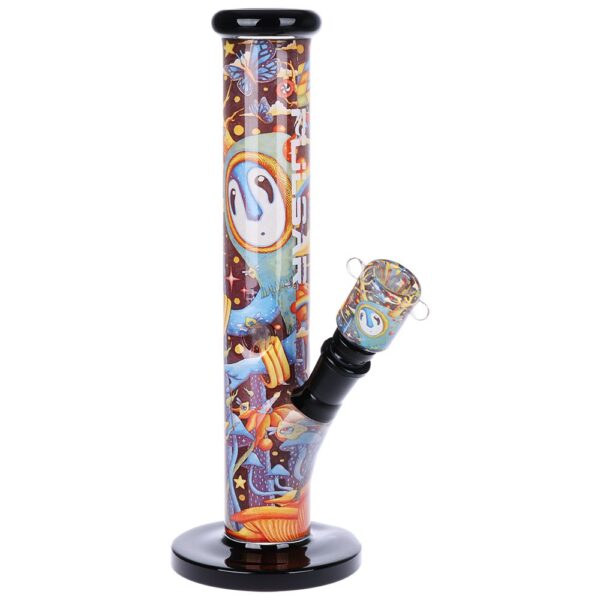 Pulsar Inside Print Straight Tube Glass Water Pipe | 11.25" | 14mm F - Image 8