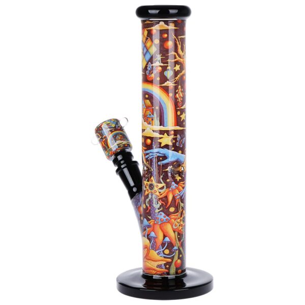 Pulsar Inside Print Straight Tube Glass Water Pipe | 11.25" | 14mm F - Image 9