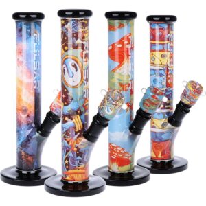 Pulsar Inside Print Straight Tube Glass Water Pipe | 11.25" | 14mm F