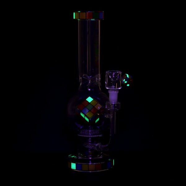 Pulsar Rubik's Cube Perc Bubble Base Glass Water Pipe - 12.5" / 14mm F - Image 4