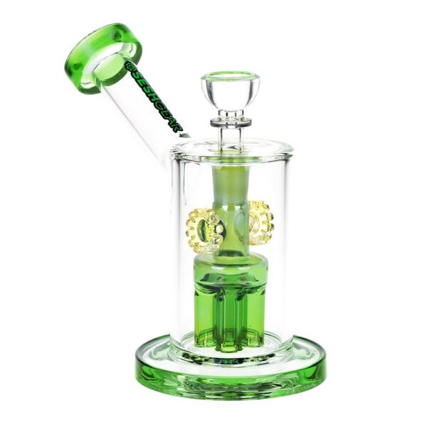 SeshGear Steampunk Gears Fumed Perc Glass Water Pipe | 6.5" | 14mm F - Image 2