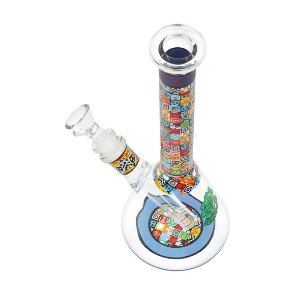 SeshGear Icon Blocks Pattern Beaker Glass Water Pipe - 10" / 14mm F / Colors Vary - Image 4