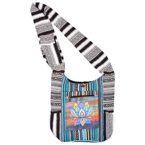 ThreadHeads Lotus Blooming Aztec Patchwork Shoulder Sling Bag - 16"x15" - Image 3