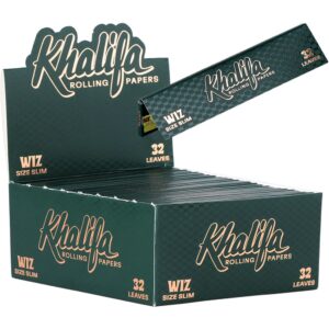 Khalifa Rolling Papers - 32pc / Wiz Size Slim | 50CT Display