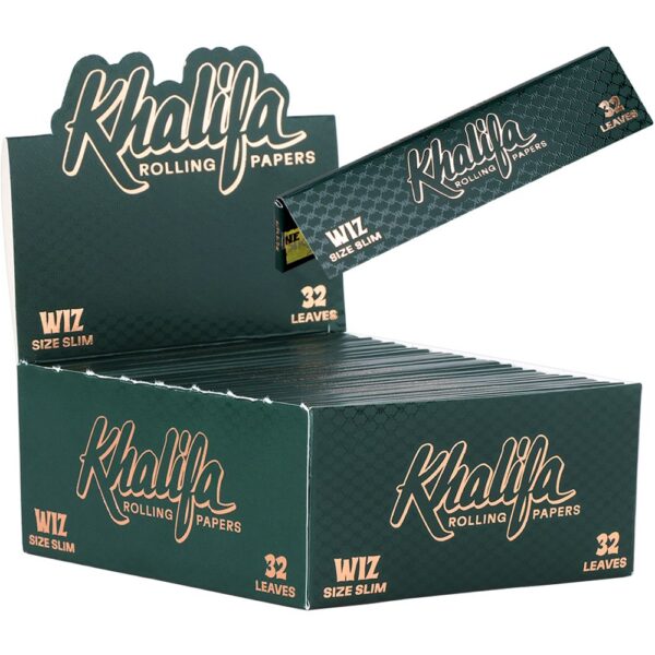 Khalifa Rolling Papers - 32pc / Wiz Size Slim | 50CT Display