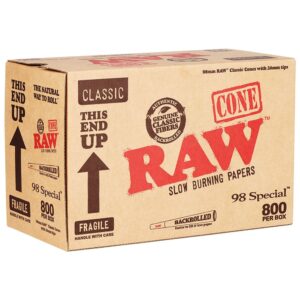 RAW Classic 98 Special Cones - 4" | 800pc Box