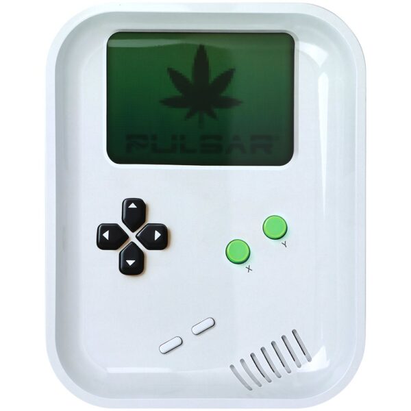 Pulsar Design Series Large Metal Rolling Tray - Weedboy / 13"x 11"