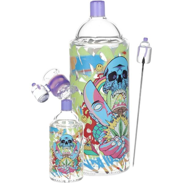 Pulsar Graffiti Series Spray Paint Glass Water Pipe Set / 7.5" / 14mm F - Image 4