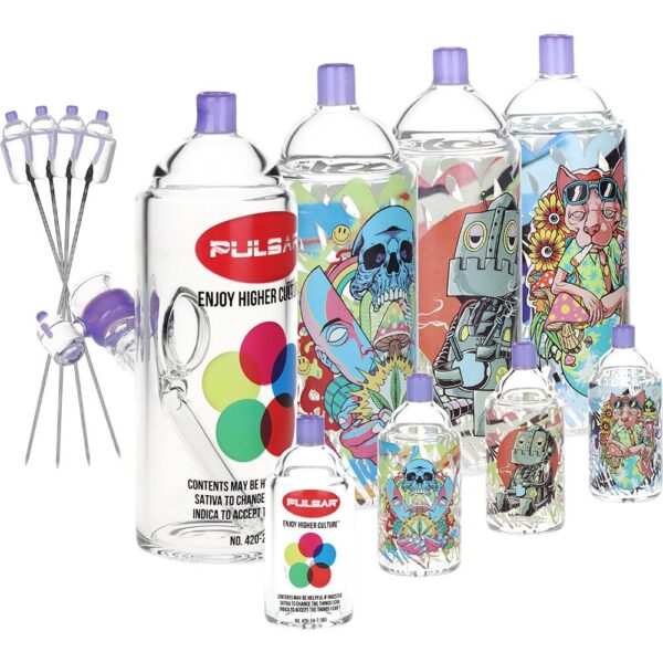 Pulsar Graffiti Series Spray Paint Glass Water Pipe Set / 7.5" / 14mm F - Image 5