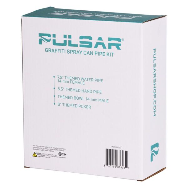 Pulsar Graffiti Series Spray Paint Glass Water Pipe Set / 7.5" / 14mm F - Image 19