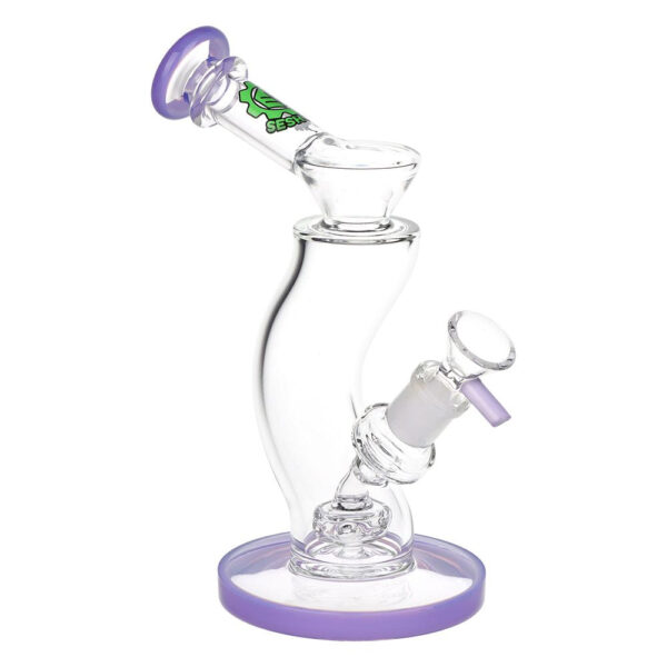 SeshGear Hip Check Curved Glass Water Pipe | 7.75" | 14mm F - Image 4