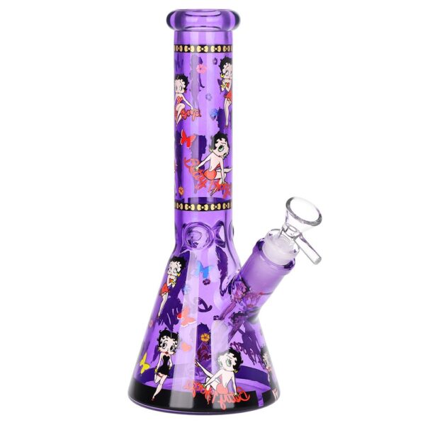 Betsy Beep Neon Beaker Glass Water Pipe - 10" / 14mm F / Colors Vary - Image 2
