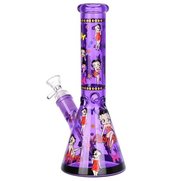 Betsy Beep Neon Beaker Glass Water Pipe - 10" / 14mm F / Colors Vary - Image 3