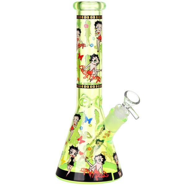 Betsy Beep Neon Beaker Glass Water Pipe - 10" / 14mm F / Colors Vary - Image 4