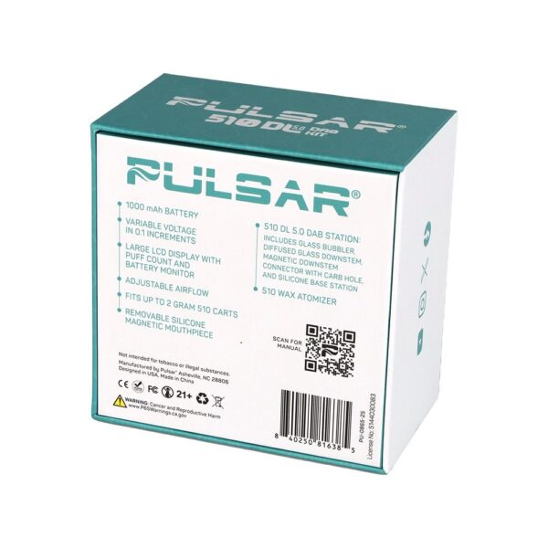 Pulsar DL 5.0 Bubbler Dab Kit with Wax Atomizer - 1000mAh / Black - Image 8