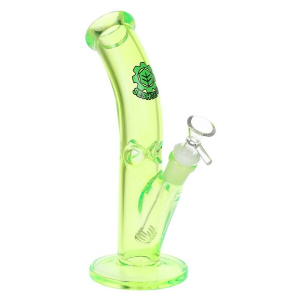 SeshGear Lean Back Bent Tube Colored Glass Water Pipe | 9" | 14mm F - Image 4