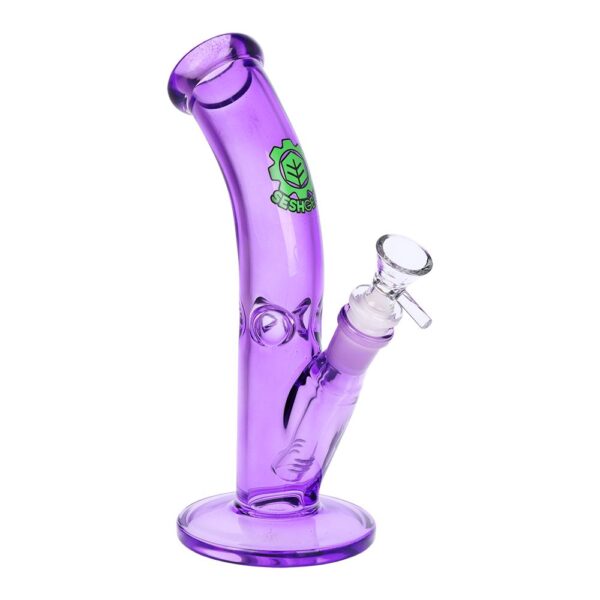 SeshGear Lean Back Bent Tube Colored Glass Water Pipe | 9" | 14mm F - Image 5