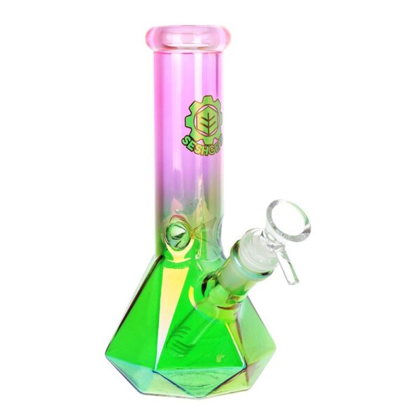 SeshGear Diamond Base Beaker Ombre Glass Water Pipe | 7.75" | 14mm F - Image 3
