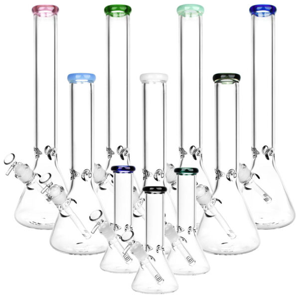 Classic Glass Beaker Light Water Pipe | 14mm F | Colors Vary