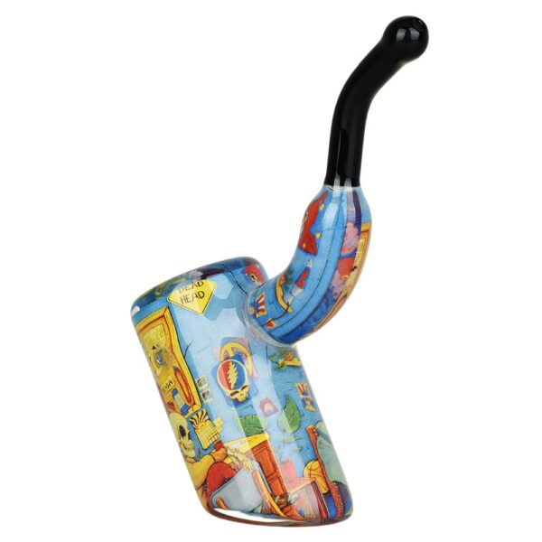 Grateful Dead x Pulsar Inside Print Bent Sherlock Pipe | 4" - Image 10